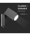 Applique murale GU10 avec tête orientable - IP44 extérieur, noir, aluminium, sans source lumineuse