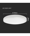 Plafonnier LED 24W avec détecteur - Ø29,5cm, IP44, bord blanc, 4000K, capteur micro-ondes intégré
