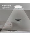 24W LED sensorlampa - Ø29,5cm, IP44, vit kant, 4000K, inbyggd mikrovågssensor