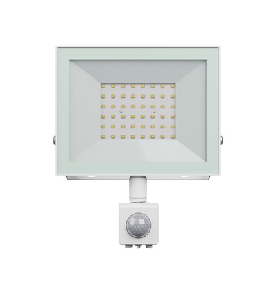 Projecteur 50W avec capteur - IP44, Blanc, lampe de travail, capteur PIR