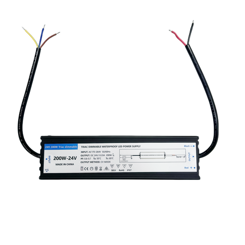 200W / 24V DC dimbare voeding - 8.33A, IP67, Triac