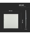 60x60 LED-paneel, 40W - 124lm/W, witte rand