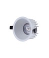 10W Ø8,5cm infälld spotlight dimbar RA99 - IP54, hål: Ø7,5 cm, mått: Ø8,5 cm, vit kant