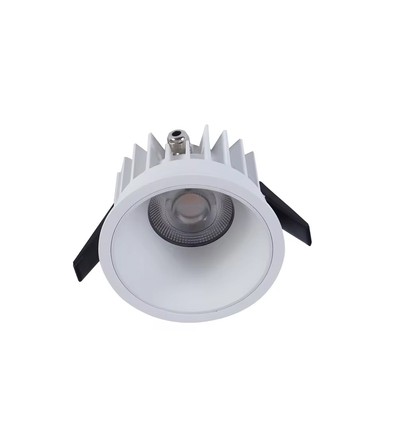 Spot encastrable 10W Ø8,5cm dimmable RA99 - IP54, perçage : Ø7,5 cm, dimensions : Ø8,5 cm, bord blanc