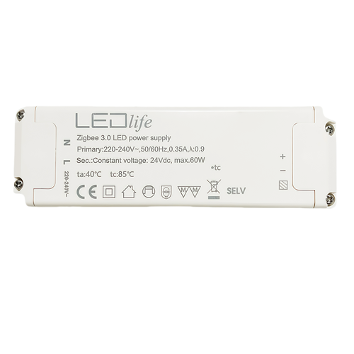 Alimentation Zigbee 60W / 24V DC - 2,5A, IP20 intérieur, compatible Hue