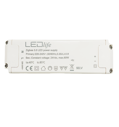 Alimentation Zigbee 60W / 24V DC - 2,5A, IP20 intérieur, compatible Hue