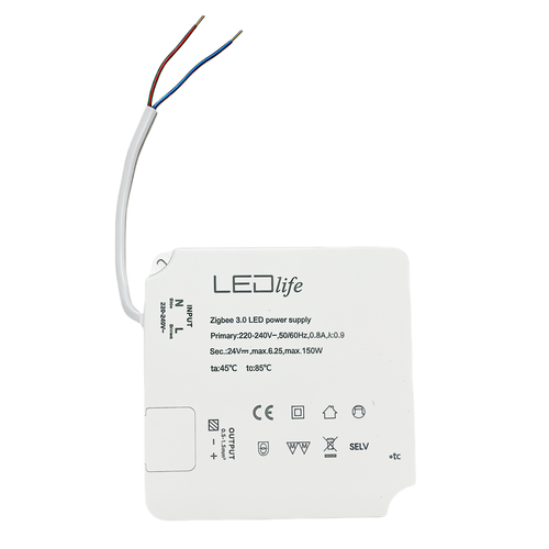 150W / 24V DC Zigbee voeding - 6.25A, IP20 binnenshuis, Hue compatibel
