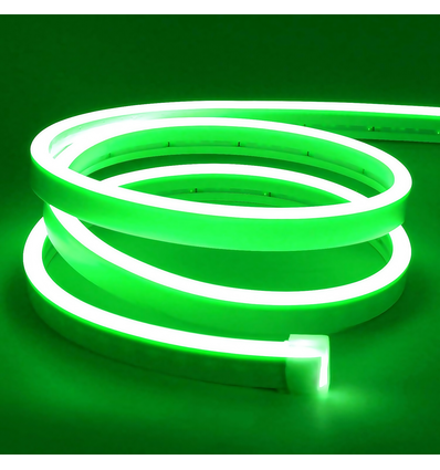 8W pr. meter Grøn 8x16 CLIP-ON Neon Flex LED - 24V DC, IP67