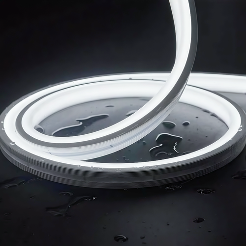 Koud Wit 8x16 CLIP-ON Neon Flex LED - 8W per meter, IP67, 24V