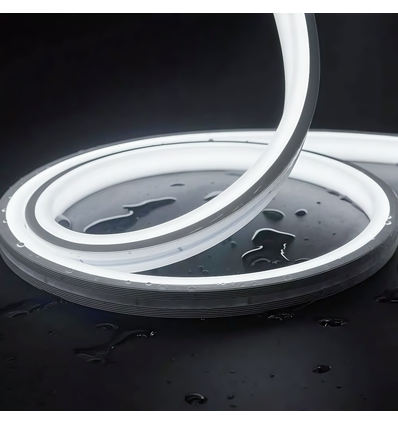 8W pr. meter Kold Hvid 8x16 CLIP-ON Neon Flex LED - 24V DC, IP67