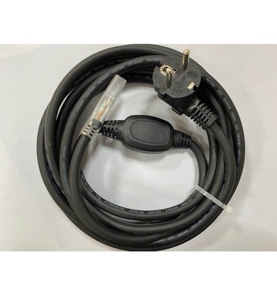 Plugg til 230V LED strip (Type Q), IP67 vanntett - Inkl. endestykke, 2m, 230V