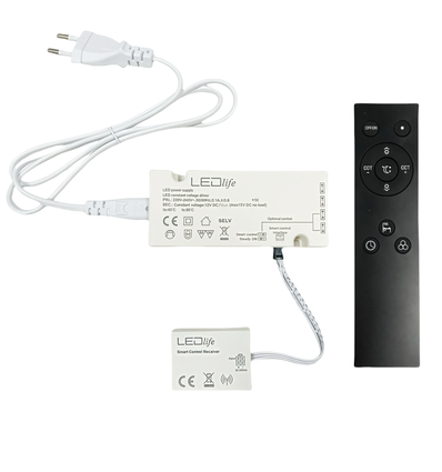 LEDlife Spot meuble WiFi alimentation 15W - Pour spot meuble Sono et Reco, Tuya/Smart Life, RF, max. 4 spots, incl. télécommande