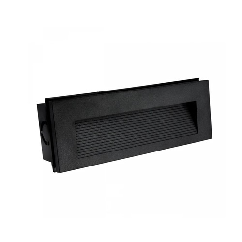6W nedsænket trappelys CCT - 3 lyskulører, IP54, Sort, 23 x 8,4 x 5,2cm, 230V