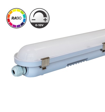 Luminaire 150cm 60W 0-10V RA90 HiCRI, câblage traversant - IP65, 0-10V, sans scintillement