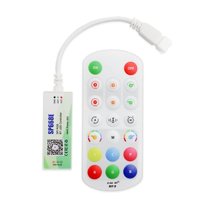 Contrôleur RGBIC 3 broches avec télécommande - Bluetooth, sans fil RF
