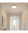 Plafonnier LED 18W dimmable - Ø22,5cm, hauteur : 3,9cm, bordure blanche