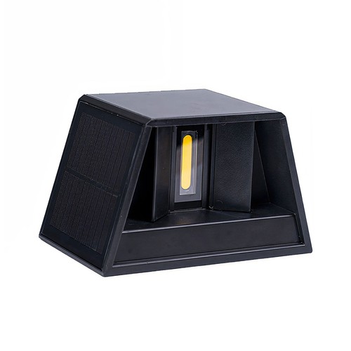 Solcelle vegglampe - IP54, sort, opp/ned, justerbar spredning, skumringssensor