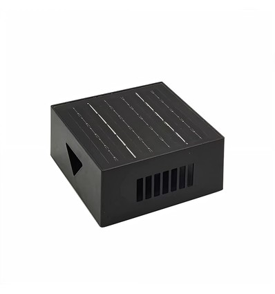 Applique murale solaire - IP54, noir, rotative, carrée, capteur crépusculaire