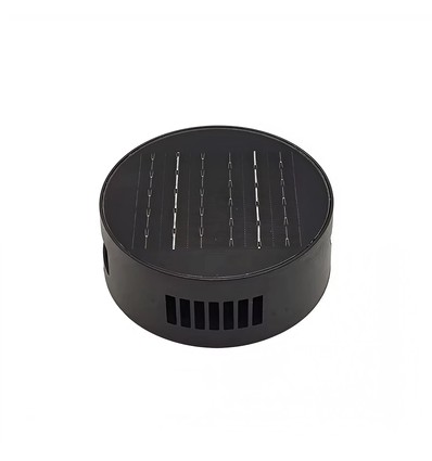 Applique solaire - IP54, ronde, noire, rotative, capteur crépusculaire