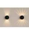 Wandlamp op zonne-energie - IP54, rond, zwart, draaibaar, schemersensor