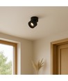 Spot de plafond LED 10W dimmable RA98 - Noir, orientable, montage en saillie