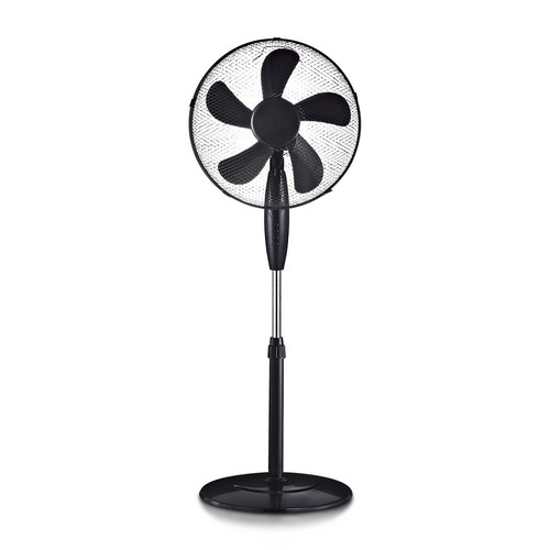 Ventilateur en acier 55W - avec pied rond de 410 mm, 4 boutons, 5 pales (16 pouces)