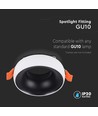 Downlight GU10 encastrable - Rond, cadre blanc, réflecteur noir, aluminium, IP20, Trou: Ø6 cm, Dimensions: Ø9,2 cm