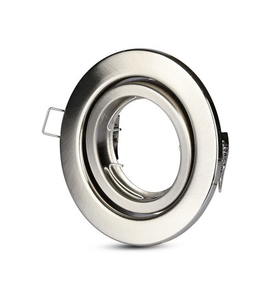 GU10 indbygningsspot - Satin nikkel, rund, Ø99 mm, hul: Ø74 mm