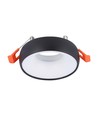 GU10 inbouwspot - Rond, zwart met witte reflector, aluminium, gat: Ø6cm, afm: Ø9,2cm