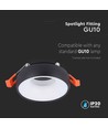 GU10 inbouwspot - Rond, zwart met witte reflector, aluminium, gat: Ø6cm, afm: Ø9,2cm