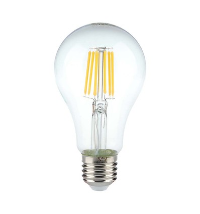 E27 10W LED filament pære - A60, klart glass, 1055lm, 4000K