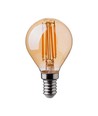 Ampoule LED filament E14 4W - P45, verre ambré, 2200K, forme goutte