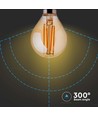 E14 4W LED filament pære - P45, amber glass, 2200K, kronepære