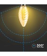 E14 4W LED filament kertepære - Twist, amber glas, 2200K, 350lm