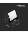 Applique murale LED 17W avec capteur - IP65, noir, capteur PIR, source lumineuse incluse