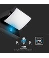 17W LED væglampe med sensor - IP65, sort, PIR sensor, inkl. lyskilde