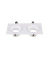 Spot encastrable GU10 rectangulaire double - Blanc, métal et polycarbonate, sans source lumineuse