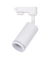 Spot sur rail triphasé GU10 - Blanc, sans source lumineuse, aluminium, orientable à 360 degrés
