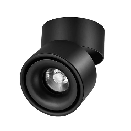 10W dimbare RA98 LED plafondspot - Zwart, verstelbaar, voor opbouw