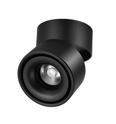 Spot de plafond LED 10W dimmable RA98 - Noir, orientable, montage en saillie