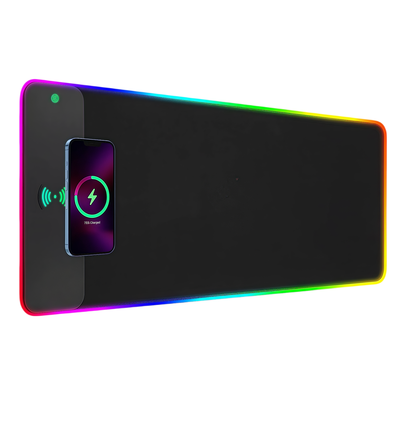Musemåtte RGB - 80x30cm, trådløs mobil opladning