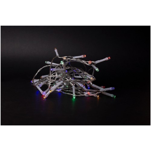 Outlet: 4 meter utendørs LED julelysslynge - Batteri, IP44, timer, 48 LED, multicolor