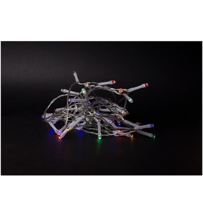 Guirlande lumineuse LED multicolore 4 m - 48 LED, IP44 extérieur, minuterie, batterie