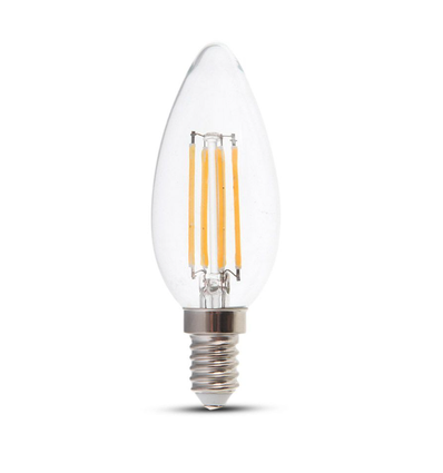 E14 4W dimbare LED-kaarslamp - Filament, warm wit