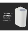 GU10 wandlamp met up/down licht - IP44 buiten, wit, aluminium, zonder lichtbron