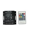 RGB LED controller med 20-knappers RF fjernkontroll - 12V/24V, 3 kanaler, IP20, til RGB strips