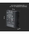RGB LED controller med 20-knappers RF fjernkontroll - 12V/24V, 3 kanaler, IP20, til RGB strips