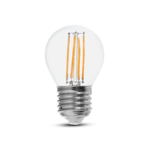E27 6W LED kogellamp filament - G45, 800lm, 133lm/W, helder glas, 6400K