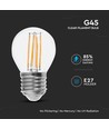 Ampoule LED E27 6W filament - G45, 800lm, 133lm/W, verre clair, 6400K