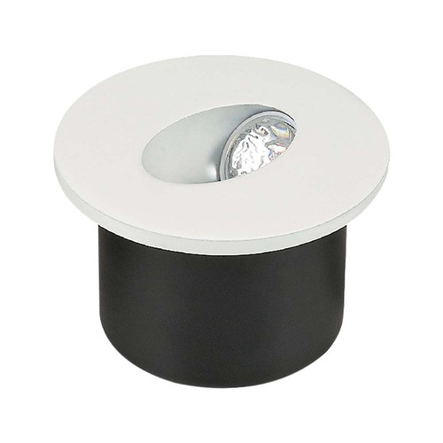 Spot LED encastrable rond 3W Ø7,5cm pour escaliers - 270lm, 4000K, blanc, trou : Ø6,2 cm